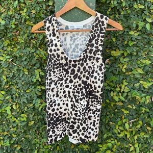 ZARA | Leopard Print Vest Knit Top | Size M
